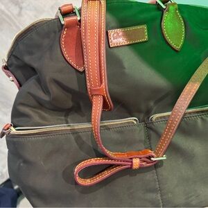 Dooney & Bourke Beige and Brown Leather Trim